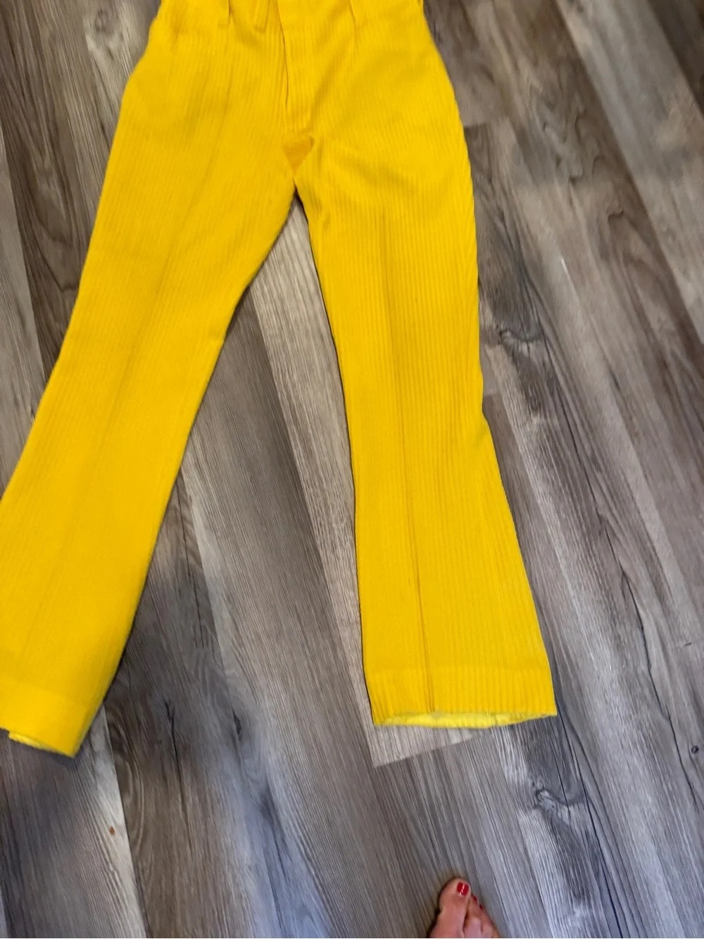 Men's Bright Yellow Dress Pants - Tailored Straight Leg